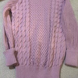 NWOT Pink Cable Knit Sweater dress